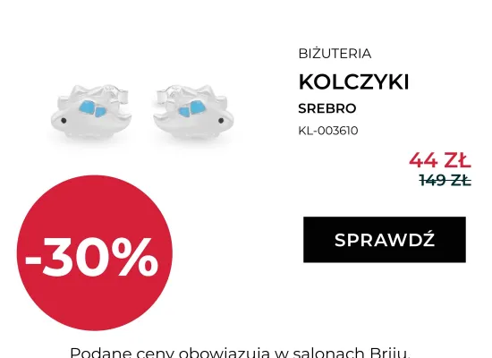 Kolczyki srebrne Briju promocja w Briju