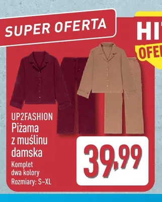 Piżama z muślinu damska UP2FASHION promocja w Aldi