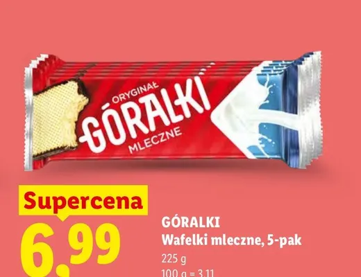Wafelki mleczne Góralki 5-pak promocja w Lidl