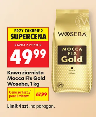 Kawa ziarnista Mocca Fix Gold Woseba promocja w Biedronka