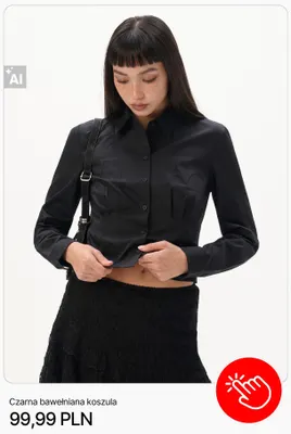 Czarna bawełniana koszula Cropp promocja w Cropp