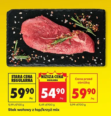 Stek wołowy z łopatki i krzyża mix promocja w Biedronka