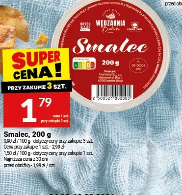 Smalec, 200 g promocja w Twój Market