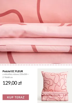 Pościel EC FLEUR z mikrofibry różowa 220x200+2*70x80cm promocja w Homla