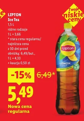 Herbata mrożona Lipton Ice Tea promocja w Lidl
