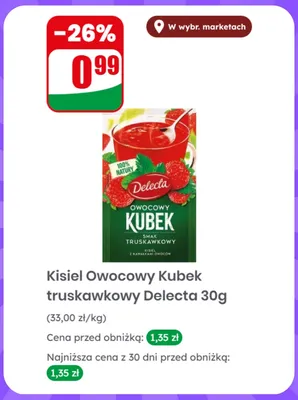 Kisiel Owocowy Kubek truskawkowy Delecta promocja w Dino