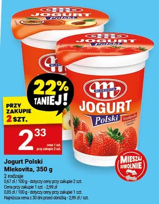 Jogurt Polski truskawka promocja w Twój Market