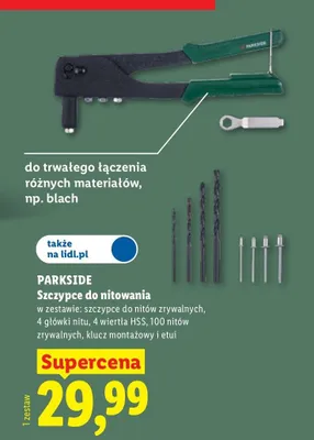 Szczypce do nitowania Parkside promocja w Lidl