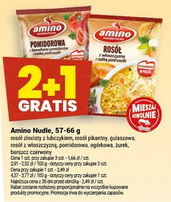 Zupa Amino Nudle rosół złocisty z lubczykiem promocja w Twój Market