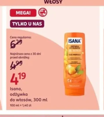 Odżywka do włosów Isana promocja w Rossmann