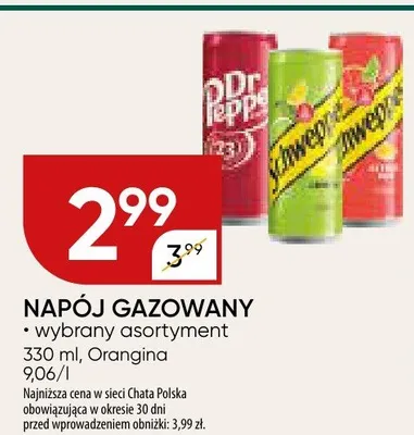 Napój gazowany wybrany asortyment promocja w Chata Polska