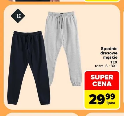 Spodnie dresowe męskie TEX promocja w Carrefour