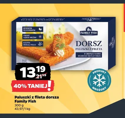 Paluszki z fileta dorsza Family Fish promocja w Netto