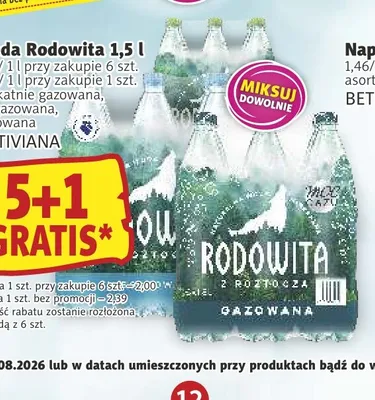 Woda mineralna niegazowana Rodowita promocja w Prim Market