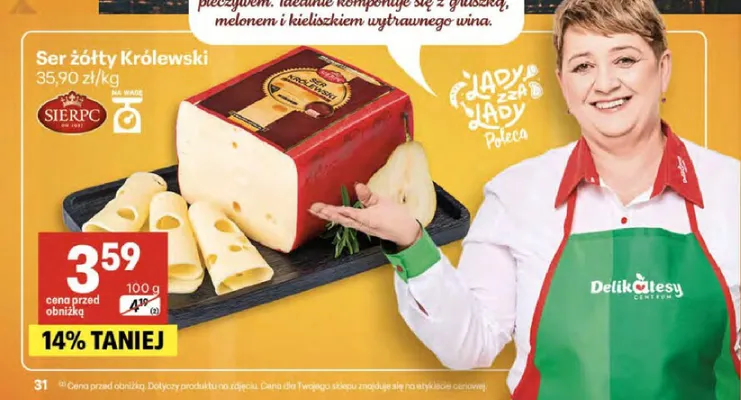 Ser żółty Królewski promocja w Delikatesy Centrum