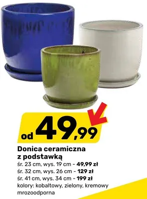 Donica ceramiczna z podstawką śr. 41cm promocja w Bricomarche
