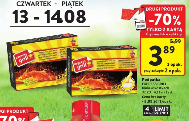 Podpałka biała w kostkach Express Grill promocja w Intermarche