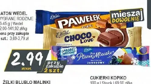 Baton Ptasie Mleczko waniliowy E.Wedel promocja w Słoneczko
