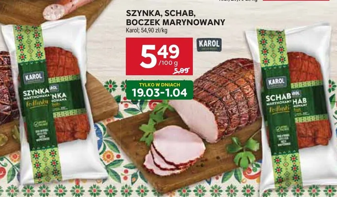Szynka, schab, boczek marynowany promocja w Stokrotka