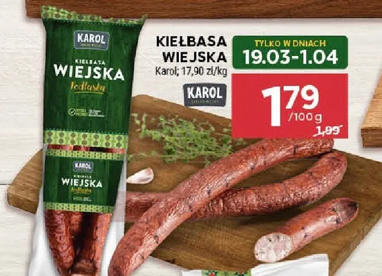 Kiełbasa wiejska promocja w Stokrotka