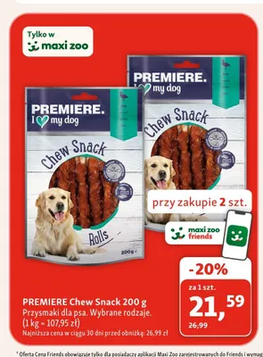 Przysmaki dla psa PREMIERE Chew Snack promocja w MAXI ZOO