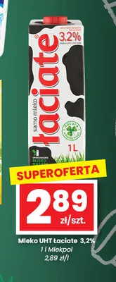 Mleko UHT Łaciate Mlekpol 3,2% promocja w emma MARKET