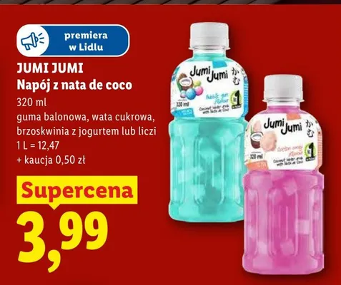 Napój z nata de coco guma balonowa Jumi Jumi promocja w Lidl