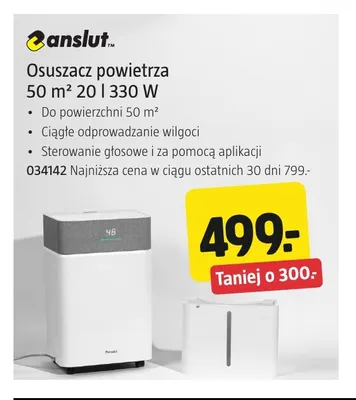 Osuszacz powietrza 50 m² 20 l Anslut promocja w Jula