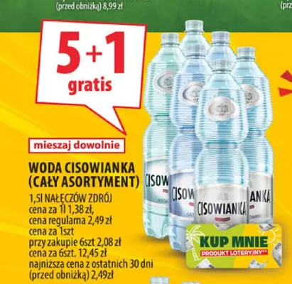 Woda mineralna Cisowianka niegazowana promocja w Arhelan