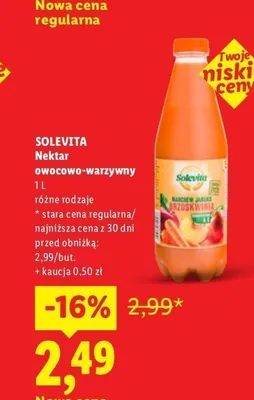 Nektar owocowo-warzywny Solevita promocja w Lidl
