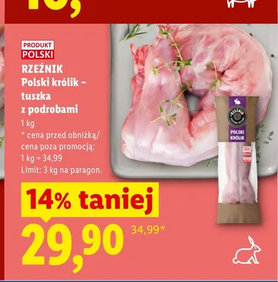 Polski królik - tuszka z podrobami Rzeźnik promocja w Lidl