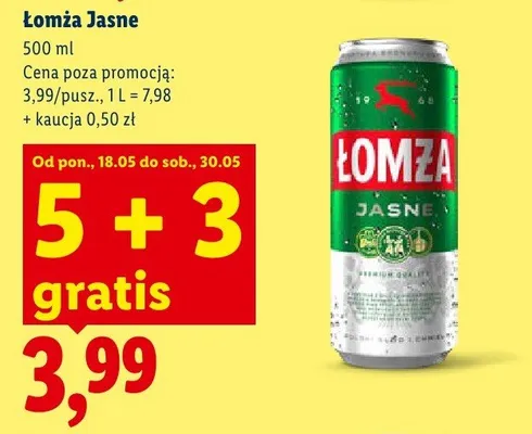 Piwo Łomża Jasne promocja w Lidl