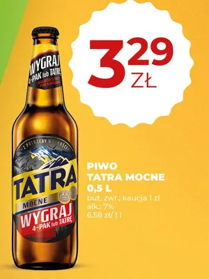 Piwo Tatra mocne promocja w Duży Ben