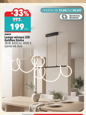 Lampa wisząca LED Goldlux Emma Sanico promocja w Biedronka