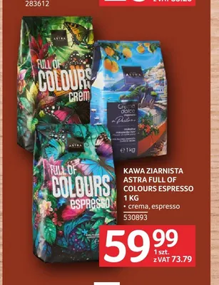 Kawa ziarnista Astra Full of Colours crema promocja w Selgros