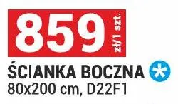 Ścianka boczna Ronal 80x200cm D22F1 promocja w Merkury Market