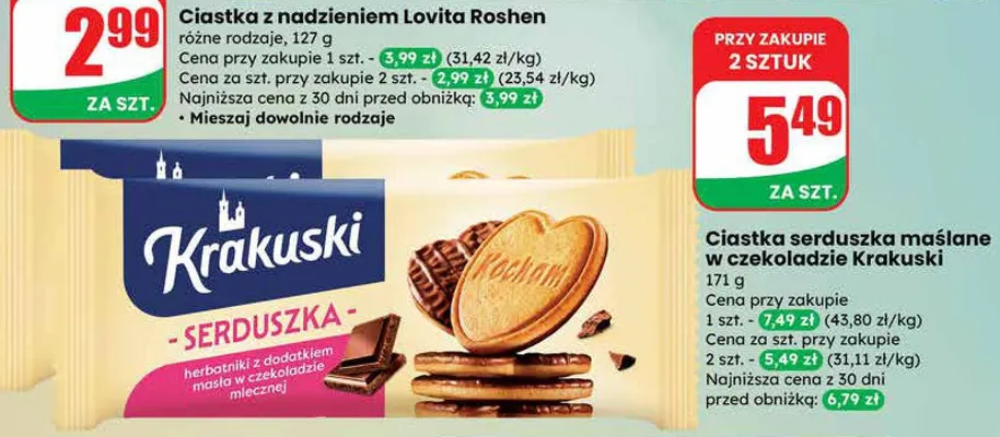 Ciastka z nadzieniem promocja w Dino