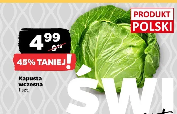 Kapusta wczesna polska promocja w Netto