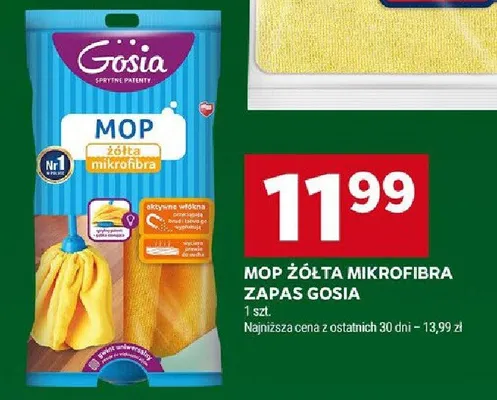 Mop żółta mikrofibra zapas promocja w Stokrotka