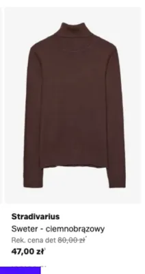 Sweter Stradivarius ciemnobrązowy promocja w Lounge by Zalando