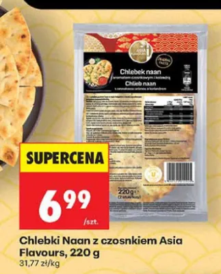 Chlebki Naan z czosnkiem Asia Flavours promocja w Biedronka