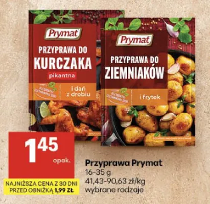 Przyprawa do kurczaka pikantna Prymat promocja w Delikatesy Centrum