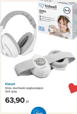 Słuchawki wygłuszające Kidwell Orso 2w1 gray promocja w Smyk