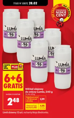 Wkład olejowy do znicza 96 h promocja w Biedronka