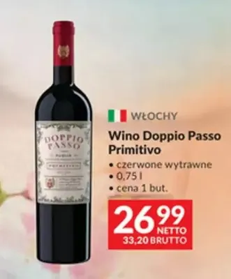 Wino czerwone Doppio Passo Primitivo wytrawne promocja w Makro