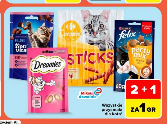 Przysmaki dla kota promocja w Carrefour
