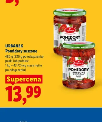 Pomidory suszone paski Urbanek promocja w Lidl