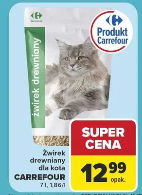 Żwirek drewniany dla kota CARREFOUR promocja w Carrefour