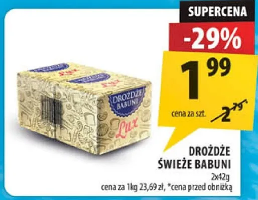 Drożdże świeże babuni promocja w Arhelan