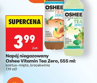 Napój niegazowany Oshee Vitamin Tea Zero brzoskwinia promocja w Biedronka